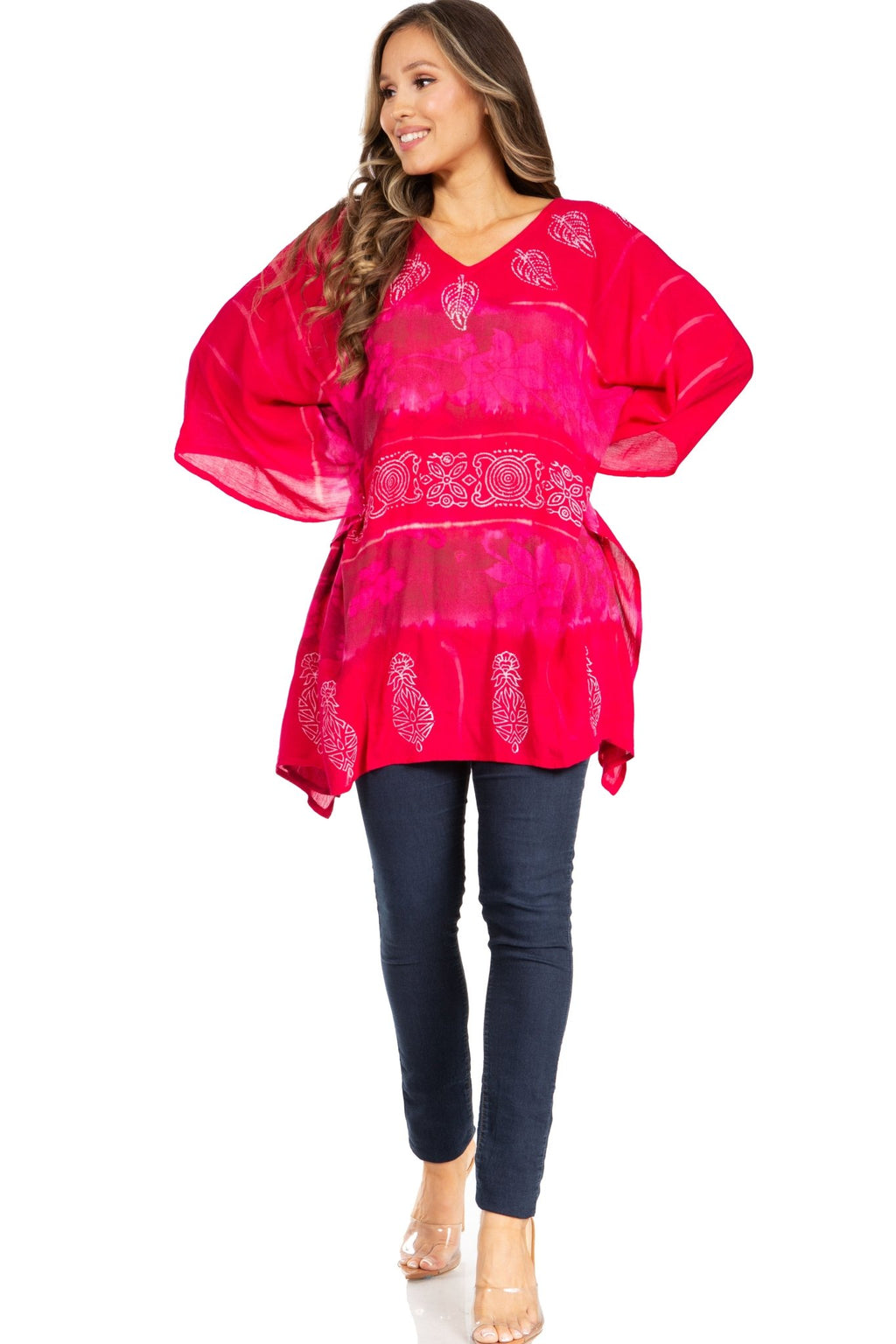 Sakkas Adalwin Second TieDye Desert Sun Circle Ponch Tunic Top Blouse W/Embroidery tops La Vie Bien Sakkas Adalwin Second TieDye Desert Sun Circle Ponch Tunic Top Blouse W/Embroidery