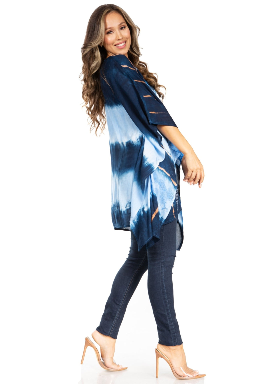 Sakkas Adalwin Second TieDye Desert Sun Circle Ponch Tunic Top Blouse W/Embroidery tops La Vie Bien Sakkas Adalwin Second TieDye Desert Sun Circle Ponch Tunic Top Blouse W/Embroidery