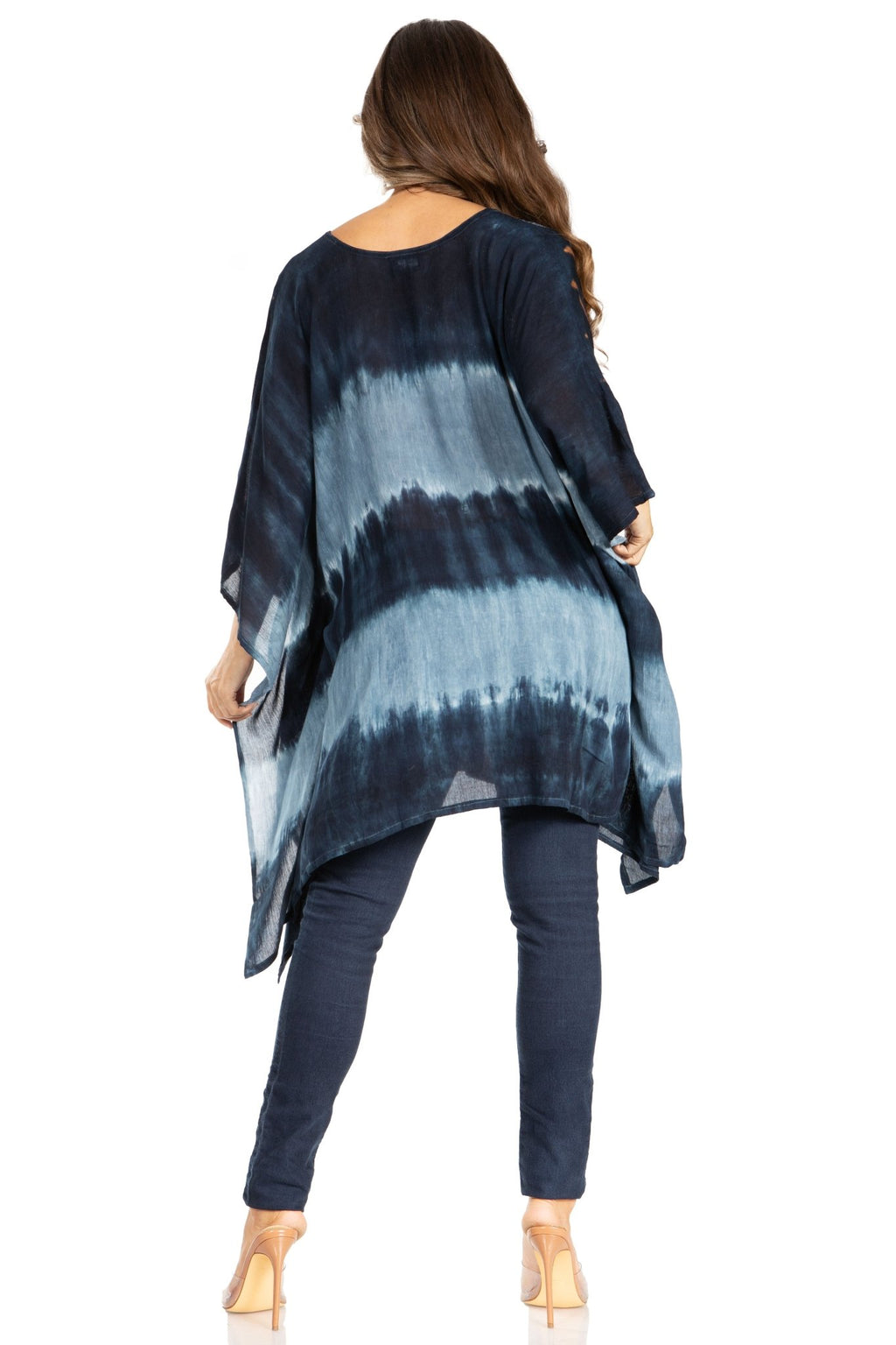 Sakkas Adalwin Second TieDye Desert Sun Circle Ponch Tunic Top Blouse W/Embroidery tops La Vie Bien Sakkas Adalwin Second TieDye Desert Sun Circle Ponch Tunic Top Blouse W/Embroidery