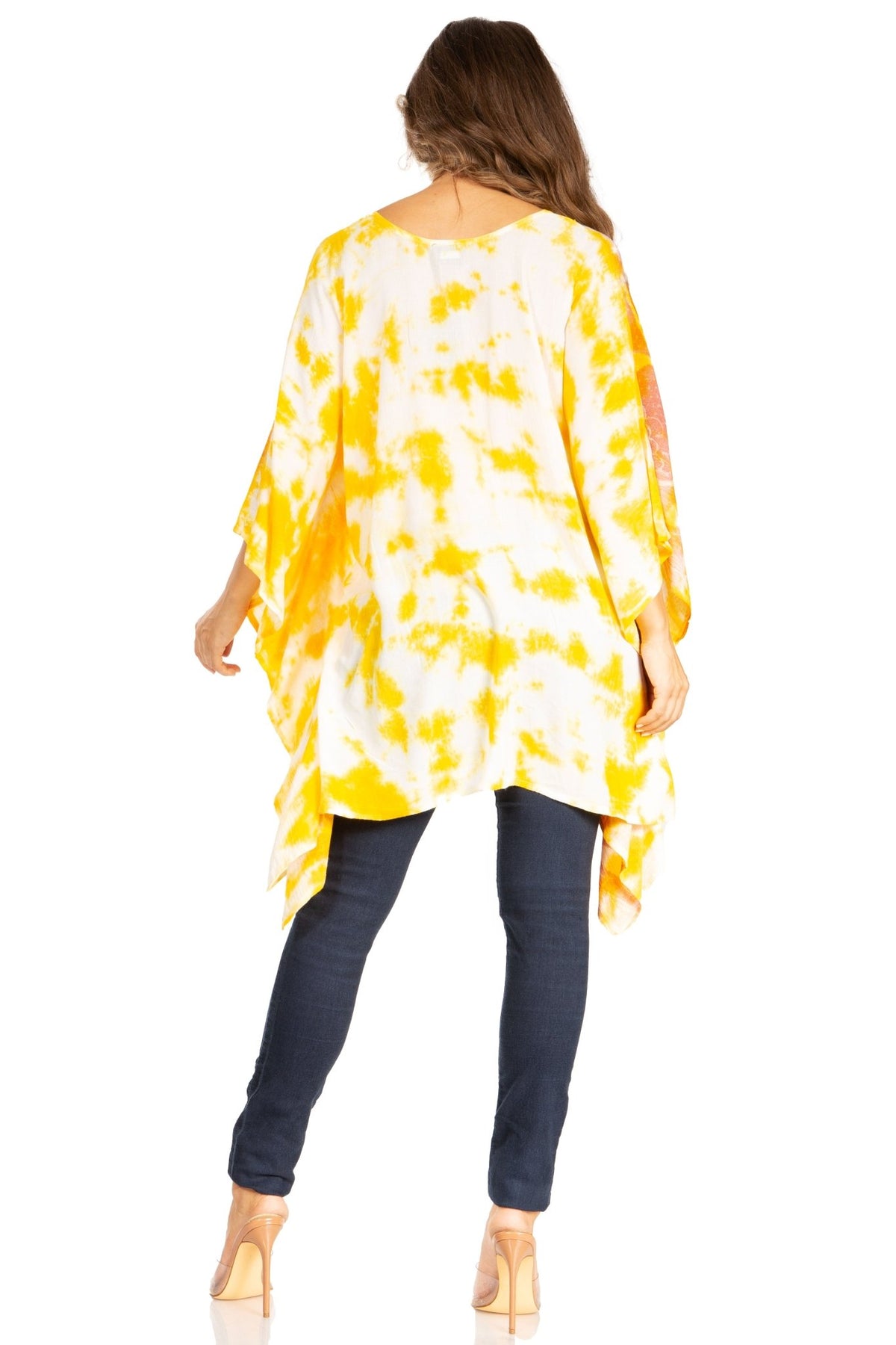 Sakkas Adalwin Second TieDye Desert Sun Circle Ponch Tunic Top Blouse W/Embroidery tops La Vie Bien Sakkas Adalwin Second TieDye Desert Sun Circle Ponch Tunic Top Blouse W/Embroidery