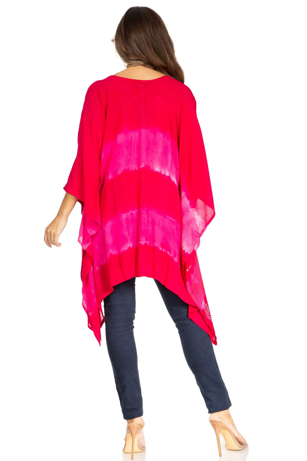 Sakkas Adalwin Second TieDye Desert Sun Circle Ponch Tunic Top Blouse W/Embroidery tops La Vie Bien Sakkas Adalwin Second TieDye Desert Sun Circle Ponch Tunic Top Blouse W/Embroidery