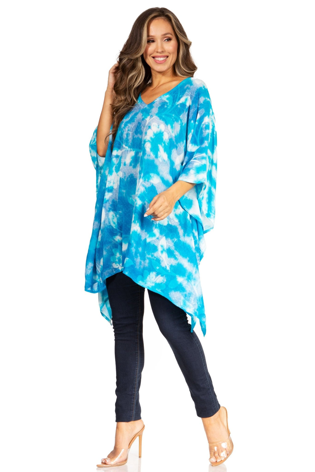Sakkas Adalwin Second TieDye Desert Sun Circle Ponch Tunic Top Blouse W/Embroidery tops La Vie Bien Sakkas Adalwin Second TieDye Desert Sun Circle Ponch Tunic Top Blouse W/Embroidery