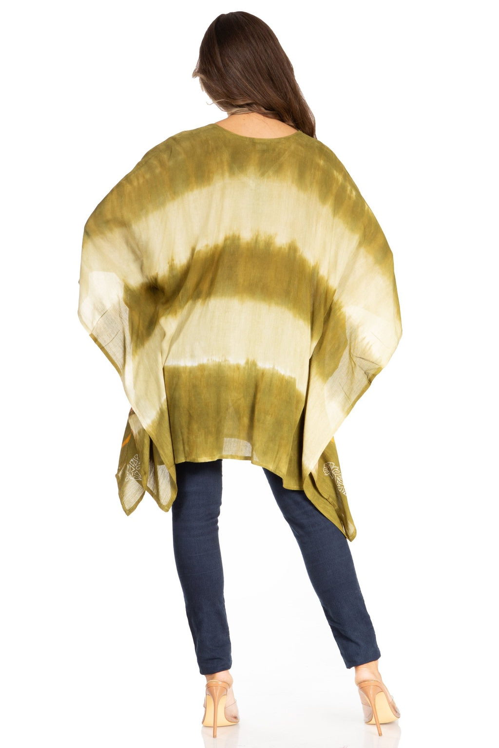Sakkas Adalwin Second TieDye Desert Sun Circle Ponch Tunic Top Blouse W/Embroidery tops La Vie Bien Sakkas Adalwin Second TieDye Desert Sun Circle Ponch Tunic Top Blouse W/Embroidery