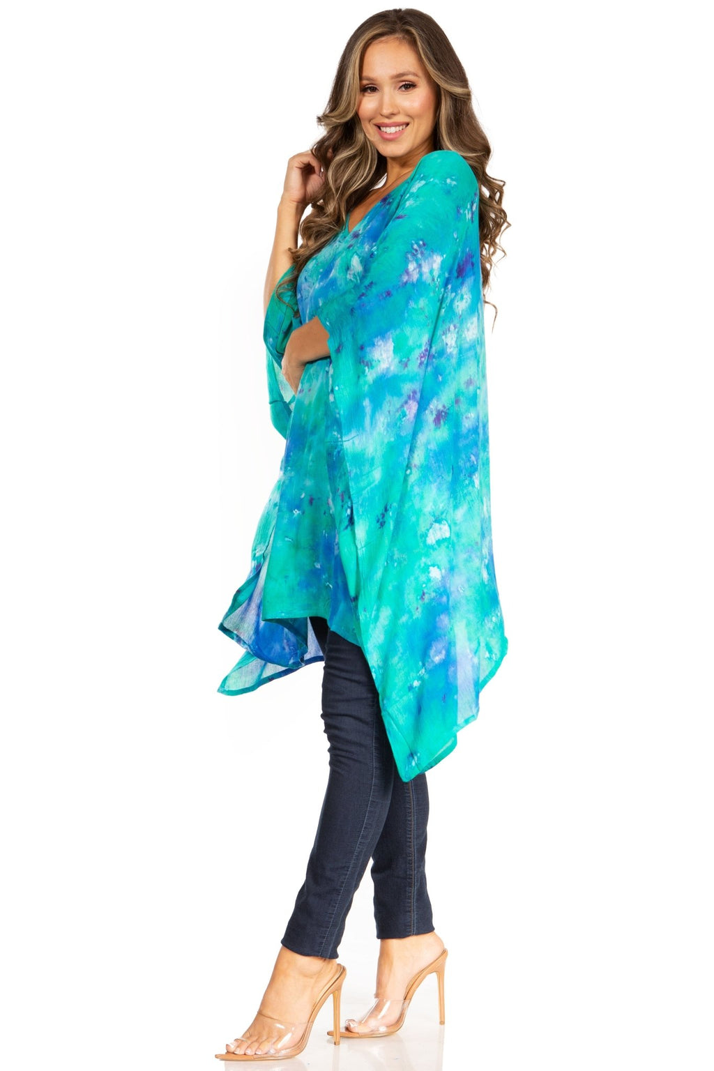 Sakkas Adalwin Second TieDye Desert Sun Circle Ponch Tunic Top Blouse W/Embroidery tops La Vie Bien Sakkas Adalwin Second TieDye Desert Sun Circle Ponch Tunic Top Blouse W/Embroidery