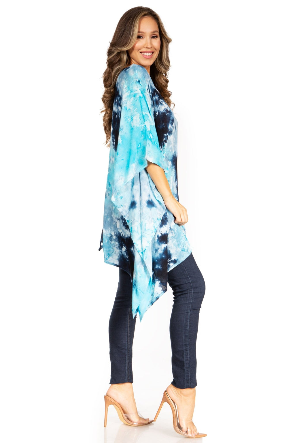 Sakkas Adalwin Second TieDye Desert Sun Circle Ponch Tunic Top Blouse W/Embroidery tops La Vie Bien Sakkas Adalwin Second TieDye Desert Sun Circle Ponch Tunic Top Blouse W/Embroidery