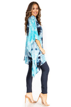Sakkas Adalwin Second TieDye Desert Sun Circle Ponch Tunic Top Blouse W/Embroidery tops La Vie Bien Sakkas Adalwin Second TieDye Desert Sun Circle Ponch Tunic Top Blouse W/Embroidery
