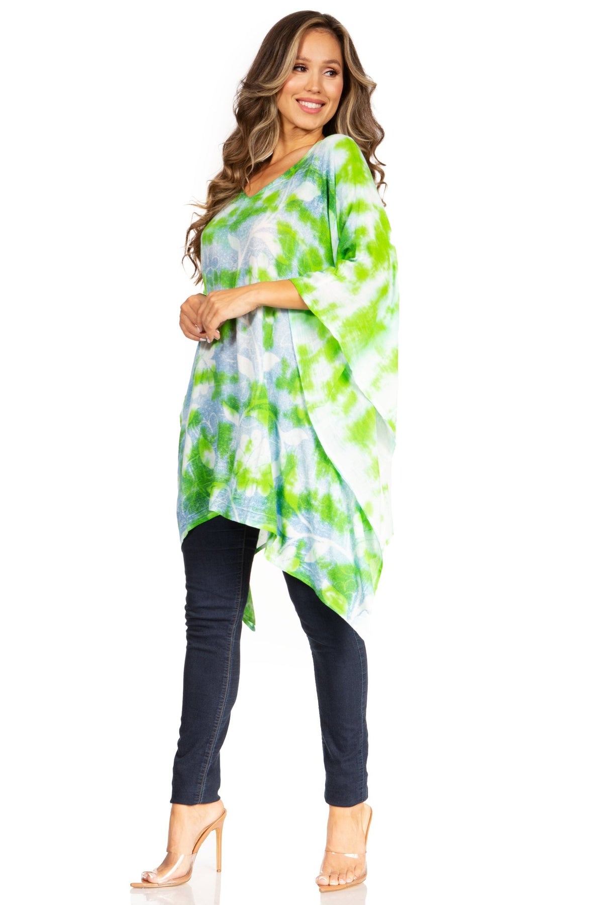 Sakkas Adalwin Second TieDye Desert Sun Circle Ponch Tunic Top Blouse W/Embroidery tops La Vie Bien Sakkas Adalwin Second TieDye Desert Sun Circle Ponch Tunic Top Blouse W/Embroidery