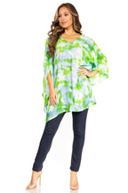 Sakkas Adalwin Second TieDye Desert Sun Circle Ponch Tunic Top Blouse W/Embroidery tops La Vie Bien Sakkas Adalwin Second TieDye Desert Sun Circle Ponch Tunic Top Blouse W/Embroidery