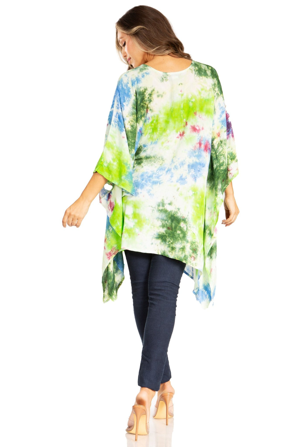 Sakkas Adalwin Second TieDye Desert Sun Circle Ponch Tunic Top Blouse W/Embroidery tops La Vie Bien Sakkas Adalwin Second TieDye Desert Sun Circle Ponch Tunic Top Blouse W/Embroidery