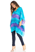 Sakkas Adalwin Second TieDye Desert Sun Circle Ponch Tunic Top Blouse W/Embroidery tops La Vie Bien Sakkas Adalwin Second TieDye Desert Sun Circle Ponch Tunic Top Blouse W/Embroidery