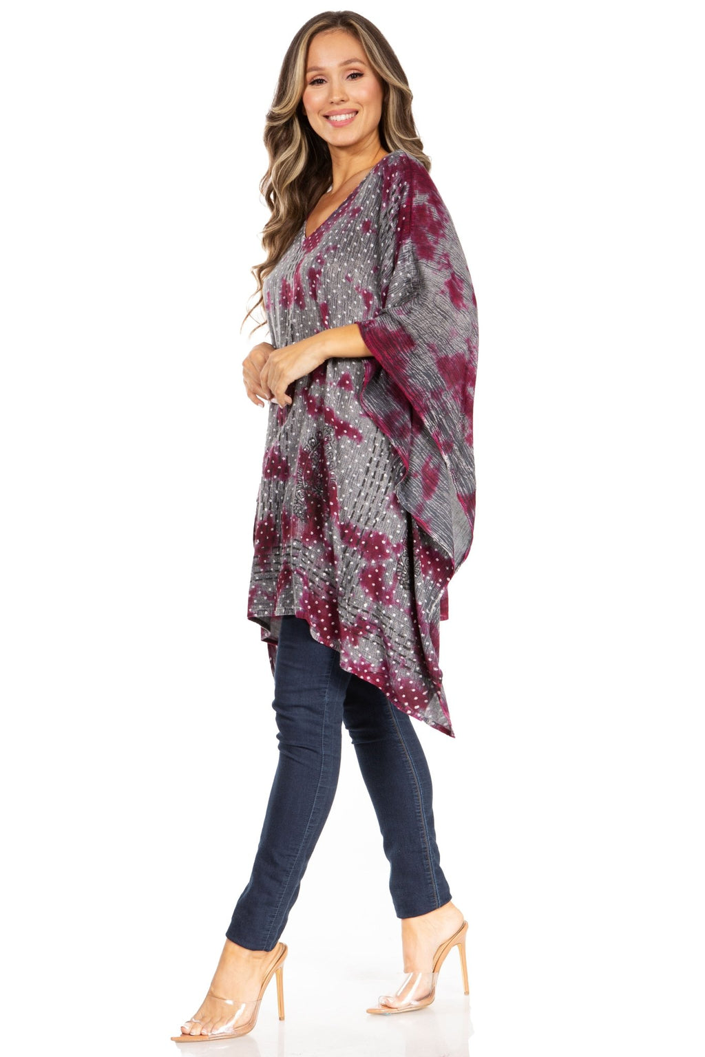 Sakkas Adalwin Third Tie Dye Desert Sun Circle Ponch Tunic Top Blouse W/Embroidery tops La Vie Bien Sakkas Adalwin Third Tie Dye Desert Sun Circle Ponch Tunic Top Blouse W/Embroidery