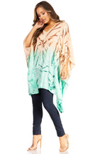 Sakkas Adalwin Third Tie Dye Desert Sun Circle Ponch Tunic Top Blouse W/Embroidery tops La Vie Bien Sakkas Adalwin Third Tie Dye Desert Sun Circle Ponch Tunic Top Blouse W/Embroidery