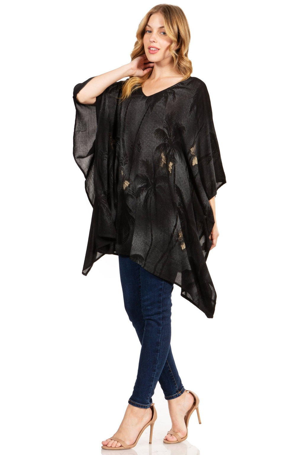 Sakkas Adalwin Third Tie Dye Desert Sun Circle Ponch Tunic Top Blouse W/Embroidery tops La Vie Bien Sakkas Adalwin Third Tie Dye Desert Sun Circle Ponch Tunic Top Blouse W/Embroidery