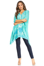 Sakkas Adalwin Third Tie Dye Desert Sun Circle Ponch Tunic Top Blouse W/Embroidery tops La Vie Bien Sakkas Adalwin Third Tie Dye Desert Sun Circle Ponch Tunic Top Blouse W/Embroidery