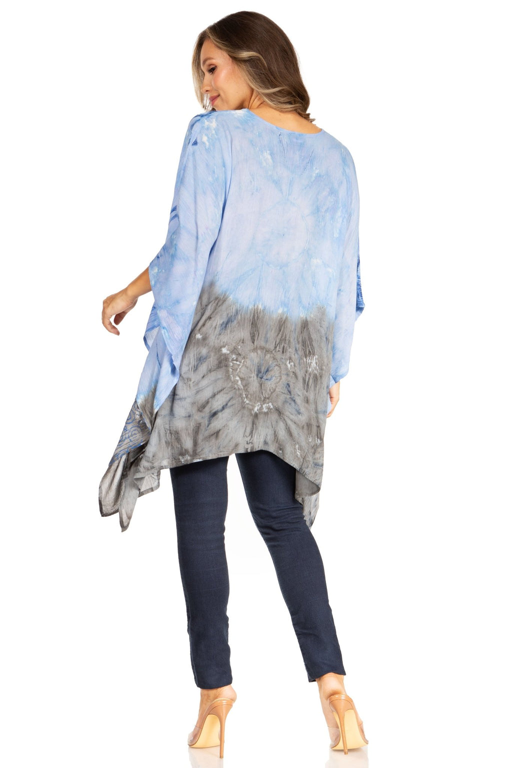 Sakkas Adalwin Third Tie Dye Desert Sun Circle Ponch Tunic Top Blouse W/Embroidery tops La Vie Bien Sakkas Adalwin Third Tie Dye Desert Sun Circle Ponch Tunic Top Blouse W/Embroidery