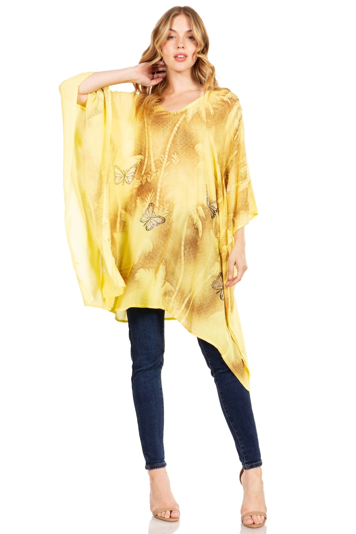 Sakkas Adalwin Third Tie Dye Desert Sun Circle Ponch Tunic Top Blouse W/Embroidery tops La Vie Bien Sakkas Adalwin Third Tie Dye Desert Sun Circle Ponch Tunic Top Blouse W/Embroidery