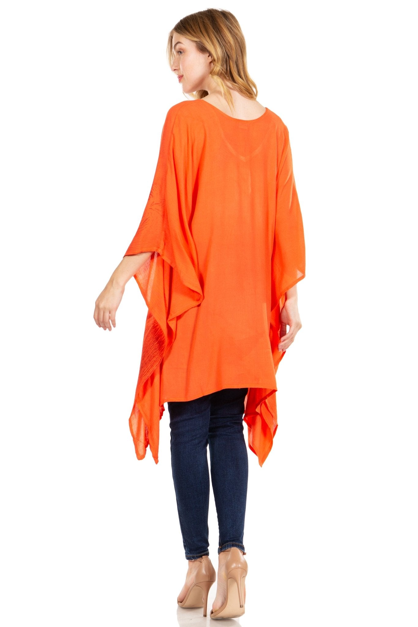 Sakkas Adalwin Third Tie Dye Desert Sun Circle Ponch Tunic Top Blouse W/Embroidery tops La Vie Bien Sakkas Adalwin Third Tie Dye Desert Sun Circle Ponch Tunic Top Blouse W/Embroidery