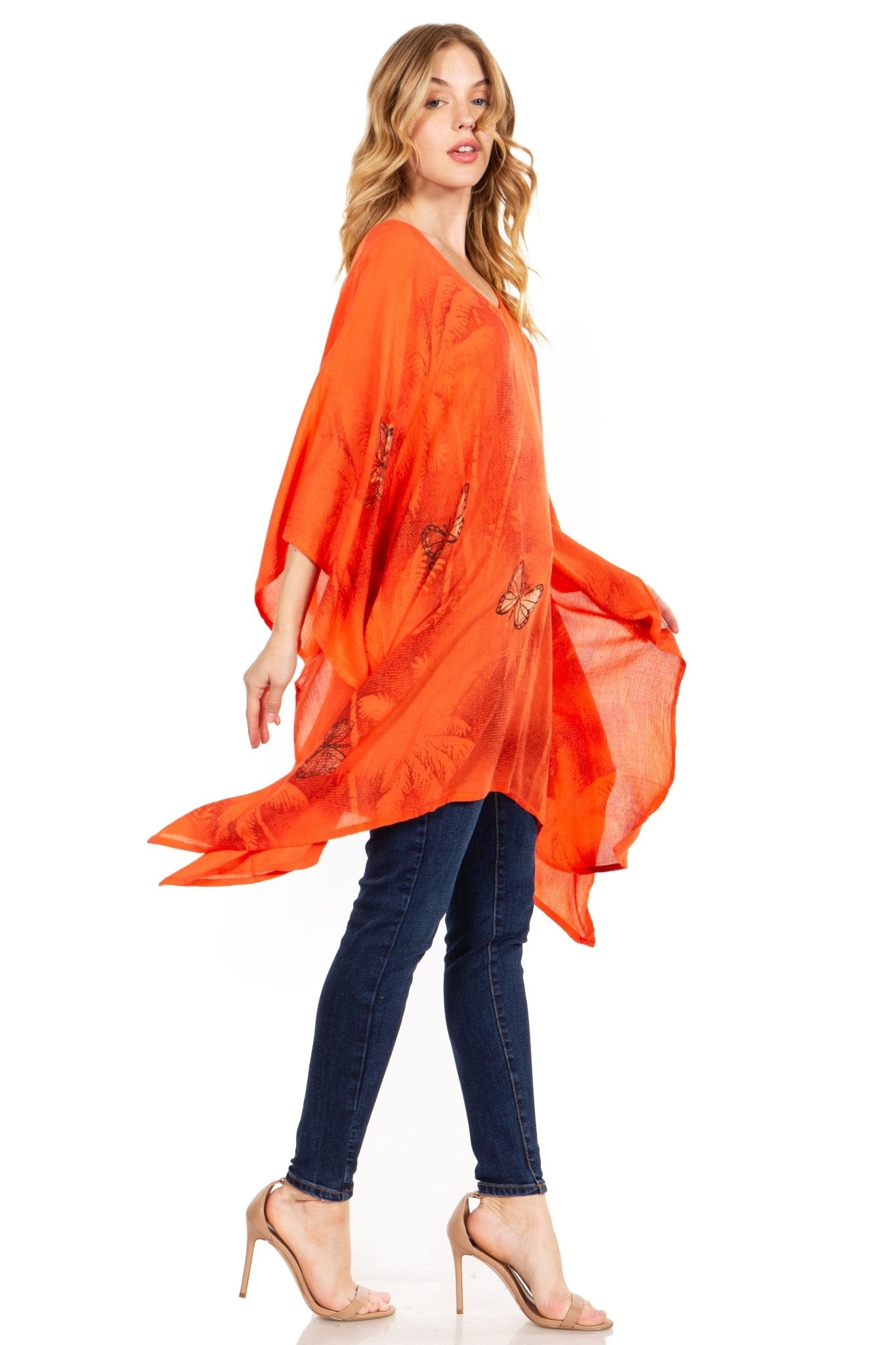 Sakkas Adalwin Third Tie Dye Desert Sun Circle Ponch Tunic Top Blouse W/Embroidery tops La Vie Bien Sakkas Adalwin Third Tie Dye Desert Sun Circle Ponch Tunic Top Blouse W/Embroidery