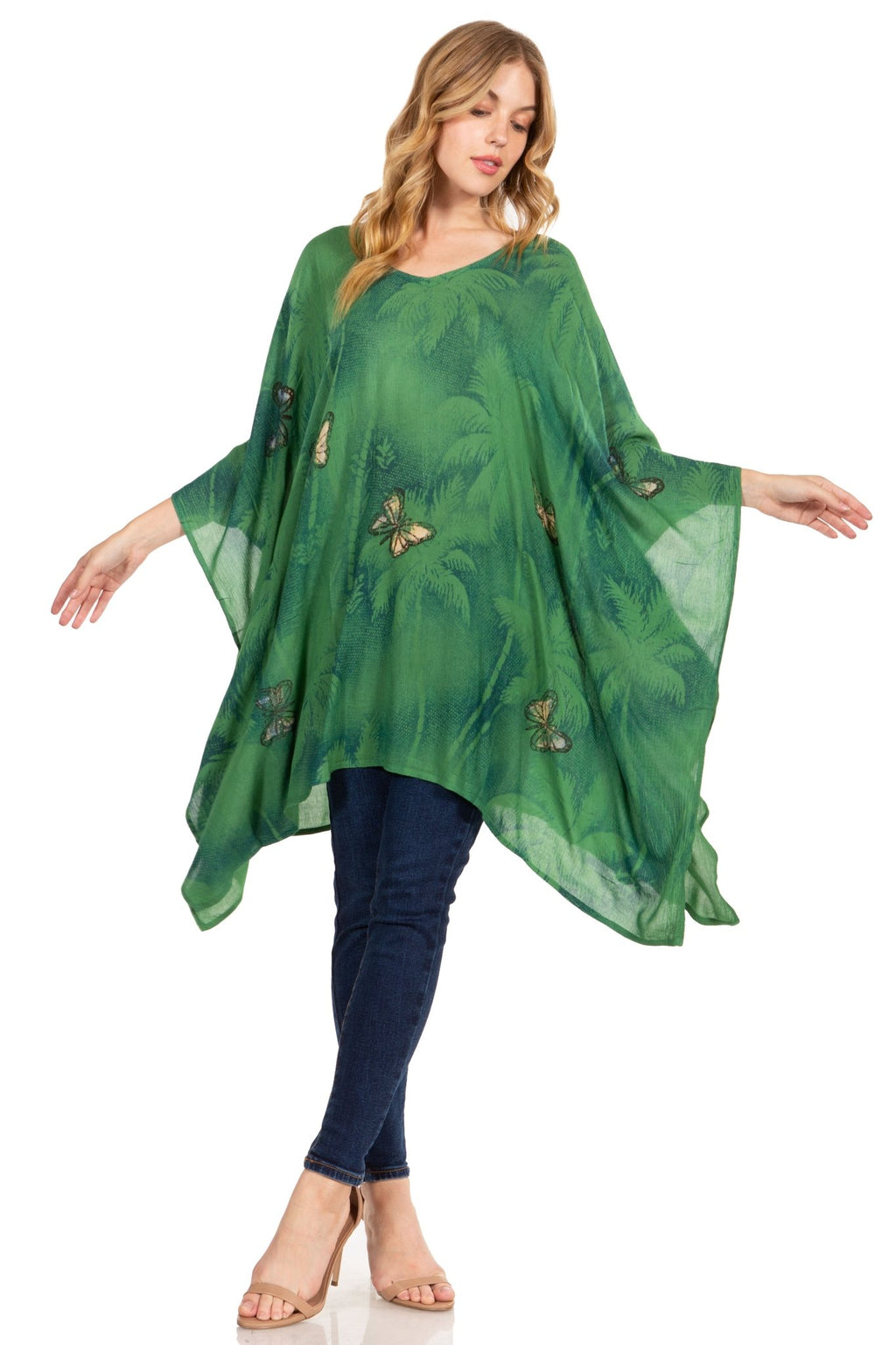 Sakkas Adalwin Third Tie Dye Desert Sun Circle Ponch Tunic Top Blouse W/Embroidery tops La Vie Bien Sakkas Adalwin Third Tie Dye Desert Sun Circle Ponch Tunic Top Blouse W/Embroidery