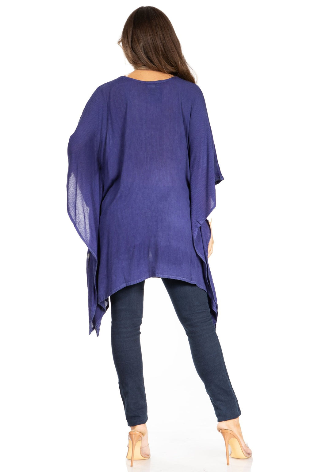 Sakkas Adalwin Third Tie Dye Desert Sun Circle Ponch Tunic Top Blouse W/Embroidery tops La Vie Bien Sakkas Adalwin Third Tie Dye Desert Sun Circle Ponch Tunic Top Blouse W/Embroidery