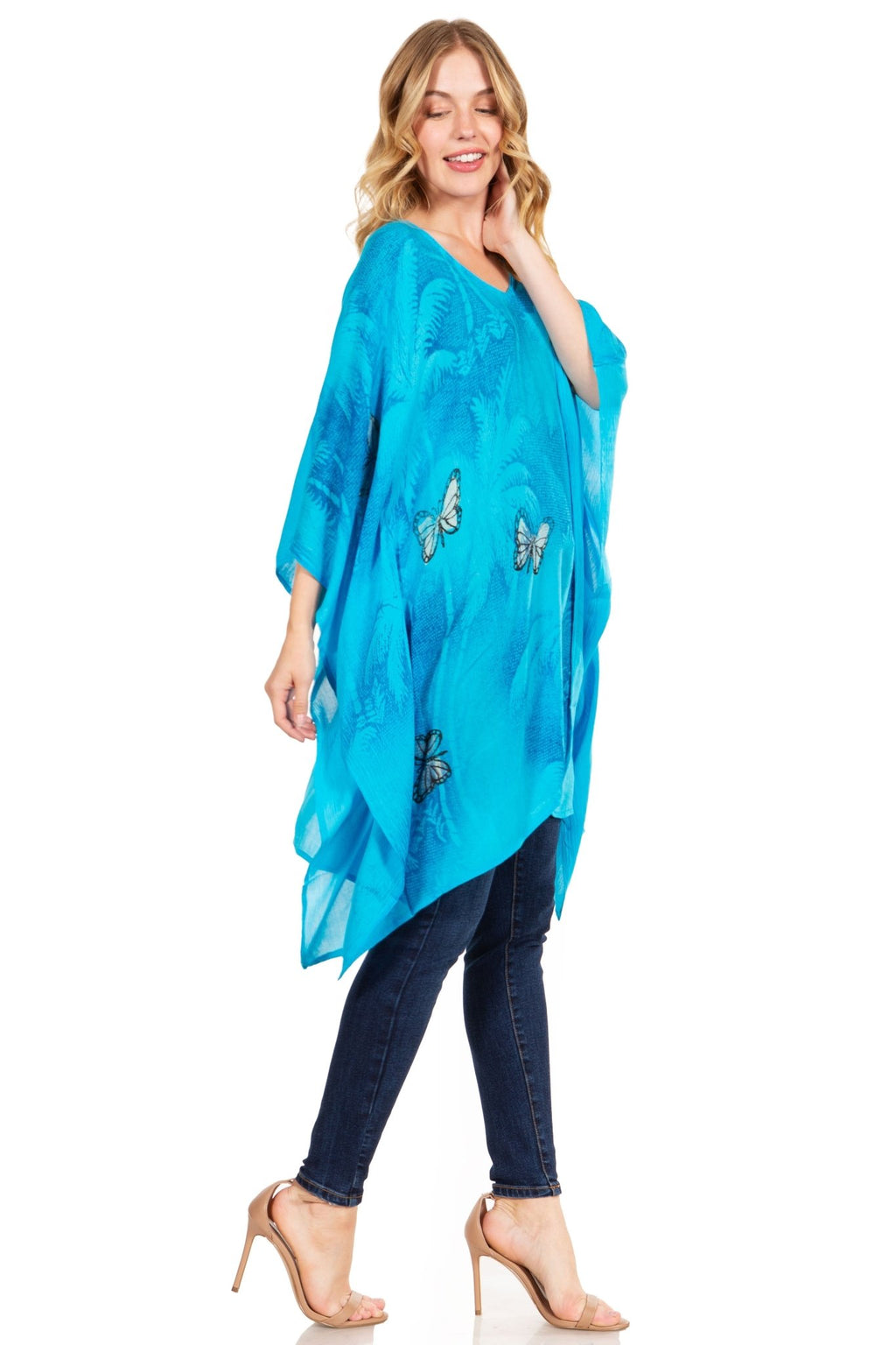 Sakkas Adalwin Third Tie Dye Desert Sun Circle Ponch Tunic Top Blouse W/Embroidery tops La Vie Bien Sakkas Adalwin Third Tie Dye Desert Sun Circle Ponch Tunic Top Blouse W/Embroidery