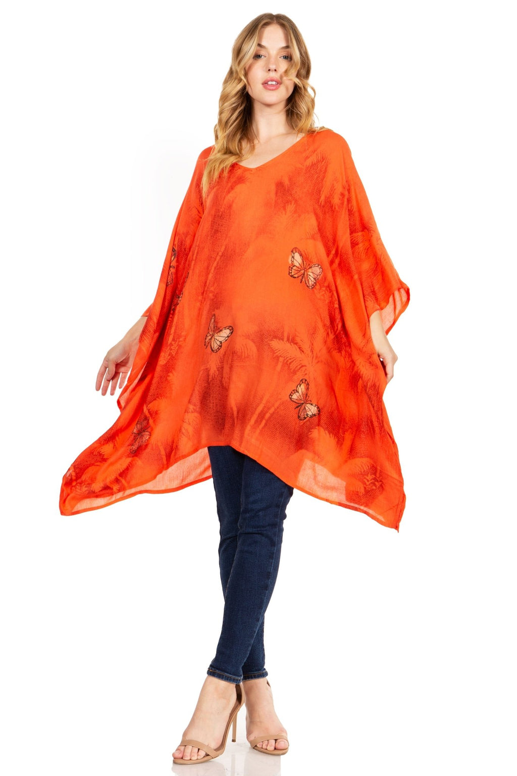 Sakkas Adalwin Third Tie Dye Desert Sun Circle Ponch Tunic Top Blouse W/Embroidery tops La Vie Bien Sakkas Adalwin Third Tie Dye Desert Sun Circle Ponch Tunic Top Blouse W/Embroidery