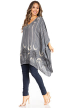 Sakkas Adalwin Third Tie Dye Desert Sun Circle Ponch Tunic Top Blouse W/Embroidery tops La Vie Bien Sakkas Adalwin Third Tie Dye Desert Sun Circle Ponch Tunic Top Blouse W/Embroidery