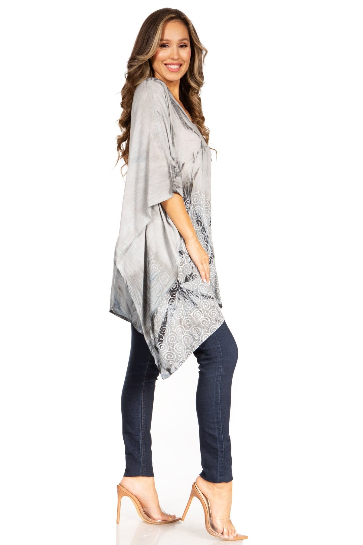 Sakkas Adalwin Third Tie Dye Desert Sun Circle Ponch Tunic Top Blouse W/Embroidery tops La Vie Bien Sakkas Adalwin Third Tie Dye Desert Sun Circle Ponch Tunic Top Blouse W/Embroidery