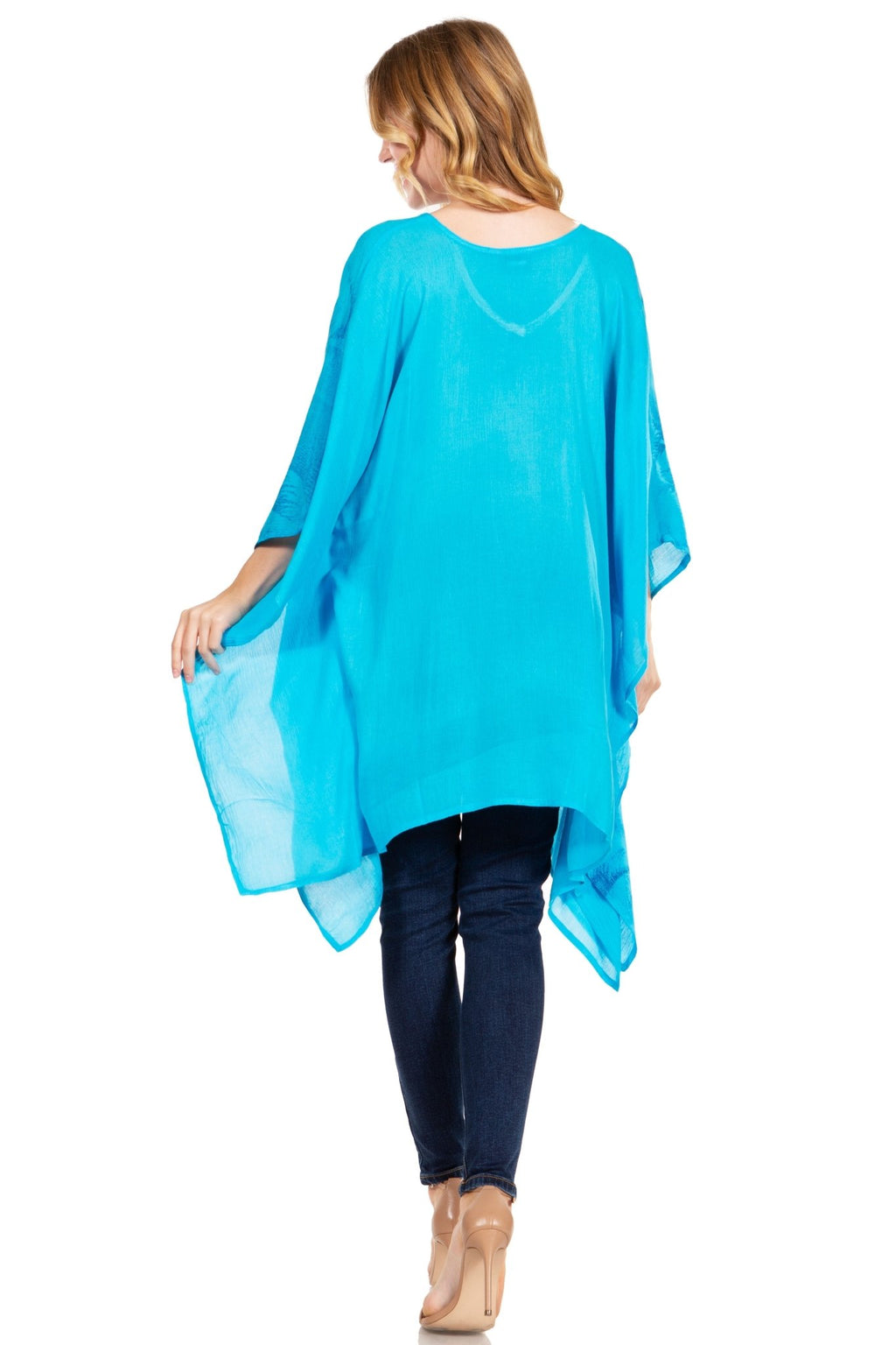 Sakkas Adalwin Third Tie Dye Desert Sun Circle Ponch Tunic Top Blouse W/Embroidery tops La Vie Bien Sakkas Adalwin Third Tie Dye Desert Sun Circle Ponch Tunic Top Blouse W/Embroidery