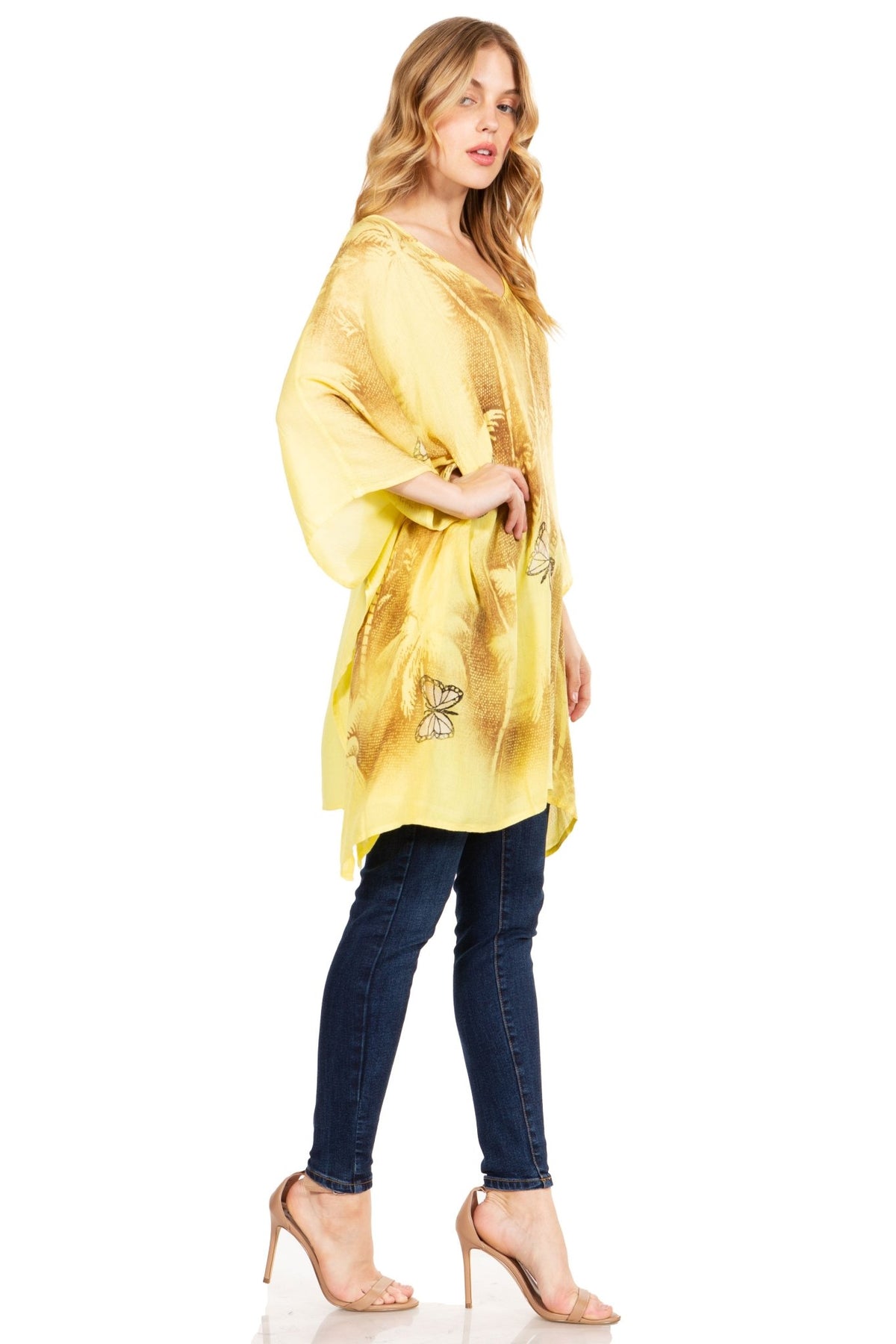 Sakkas Adalwin Third Tie Dye Desert Sun Circle Ponch Tunic Top Blouse W/Embroidery tops La Vie Bien Sakkas Adalwin Third Tie Dye Desert Sun Circle Ponch Tunic Top Blouse W/Embroidery