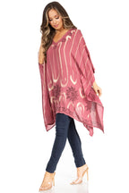 Sakkas Adalwin Third Tie Dye Desert Sun Circle Ponch Tunic Top Blouse W/Embroidery tops La Vie Bien Sakkas Adalwin Third Tie Dye Desert Sun Circle Ponch Tunic Top Blouse W/Embroidery