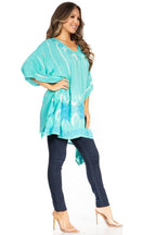 Sakkas Adalwin Third Tie Dye Desert Sun Circle Ponch Tunic Top Blouse W/Embroidery tops La Vie Bien Sakkas Adalwin Third Tie Dye Desert Sun Circle Ponch Tunic Top Blouse W/Embroidery