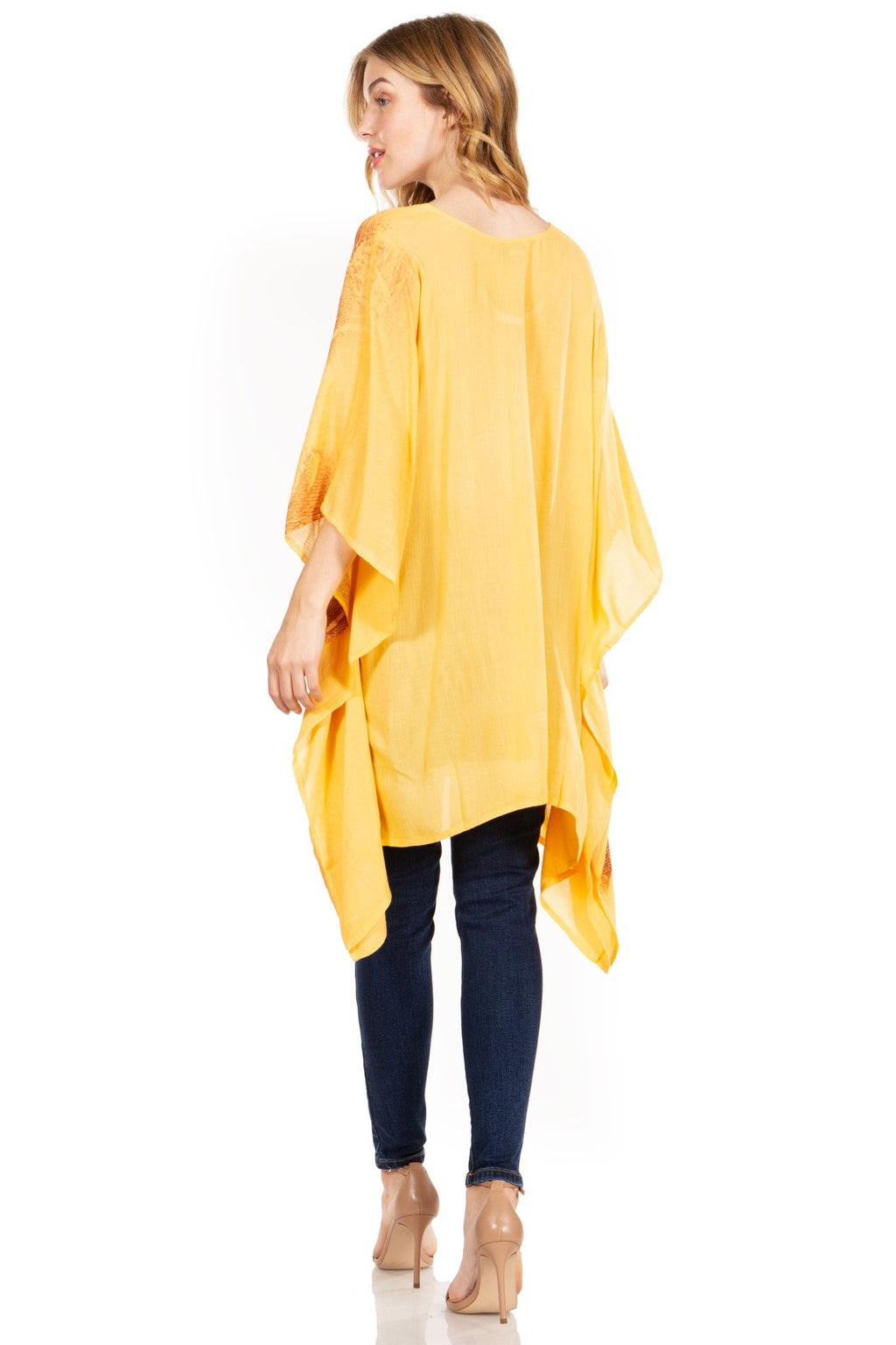 Sakkas Adalwin Third Tie Dye Desert Sun Circle Ponch Tunic Top Blouse W/Embroidery tops La Vie Bien Sakkas Adalwin Third Tie Dye Desert Sun Circle Ponch Tunic Top Blouse W/Embroidery