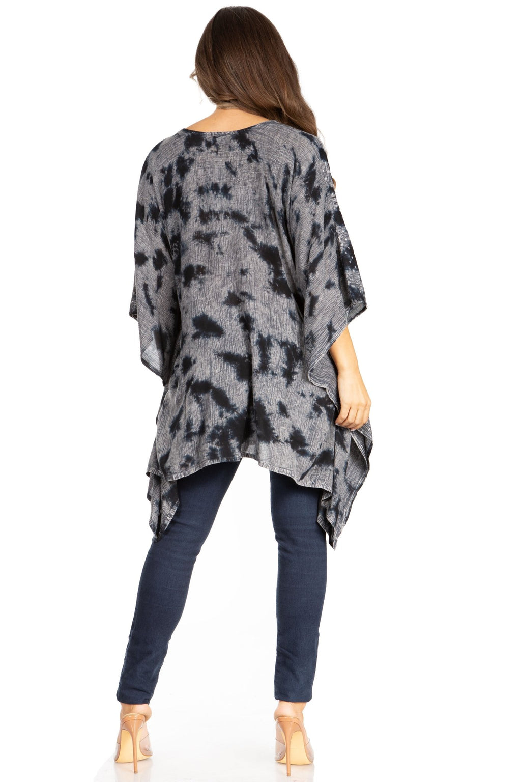 Sakkas Adalwin Third Tie Dye Desert Sun Circle Ponch Tunic Top Blouse W/Embroidery tops La Vie Bien Sakkas Adalwin Third Tie Dye Desert Sun Circle Ponch Tunic Top Blouse W/Embroidery