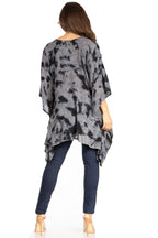Sakkas Adalwin Third Tie Dye Desert Sun Circle Ponch Tunic Top Blouse W/Embroidery tops La Vie Bien Sakkas Adalwin Third Tie Dye Desert Sun Circle Ponch Tunic Top Blouse W/Embroidery