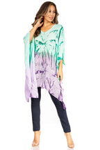 Sakkas Adalwin Third Tie Dye Desert Sun Circle Ponch Tunic Top Blouse W/Embroidery tops La Vie Bien Sakkas Adalwin Third Tie Dye Desert Sun Circle Ponch Tunic Top Blouse W/Embroidery