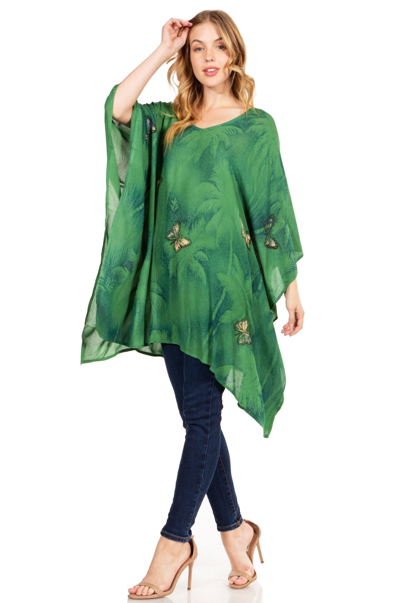 Sakkas Adalwin Third Tie Dye Desert Sun Circle Ponch Tunic Top Blouse W/Embroidery tops La Vie Bien Sakkas Adalwin Third Tie Dye Desert Sun Circle Ponch Tunic Top Blouse W/Embroidery