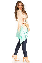 Sakkas Adalwin Third Tie Dye Desert Sun Circle Ponch Tunic Top Blouse W/Embroidery tops La Vie Bien Sakkas Adalwin Third Tie Dye Desert Sun Circle Ponch Tunic Top Blouse W/Embroidery