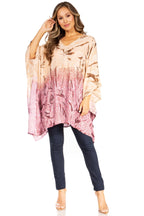Sakkas Adalwin Third Tie Dye Desert Sun Circle Ponch Tunic Top Blouse W/Embroidery tops La Vie Bien Sakkas Adalwin Third Tie Dye Desert Sun Circle Ponch Tunic Top Blouse W/Embroidery
