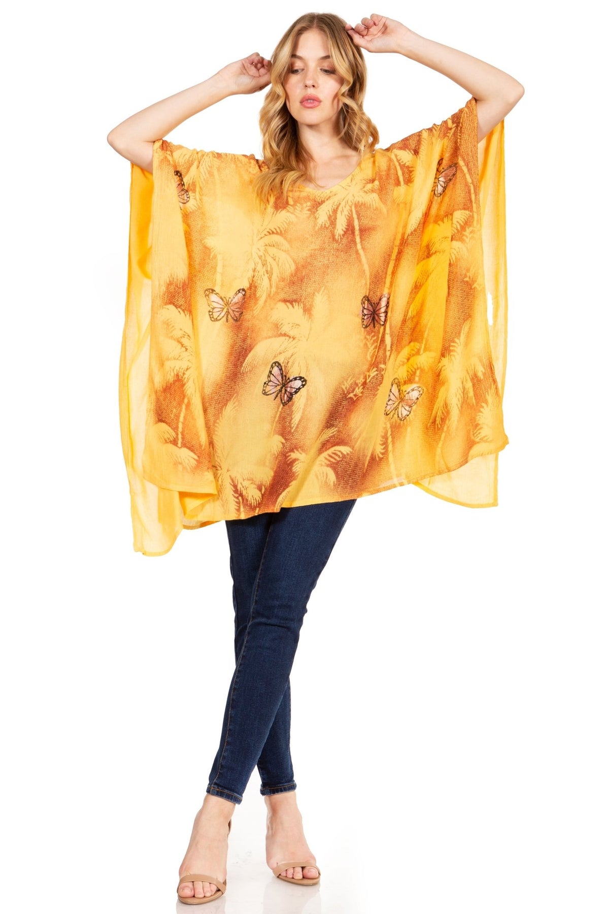 Sakkas Adalwin Third Tie Dye Desert Sun Circle Ponch Tunic Top Blouse W/Embroidery tops La Vie Bien Sakkas Adalwin Third Tie Dye Desert Sun Circle Ponch Tunic Top Blouse W/Embroidery