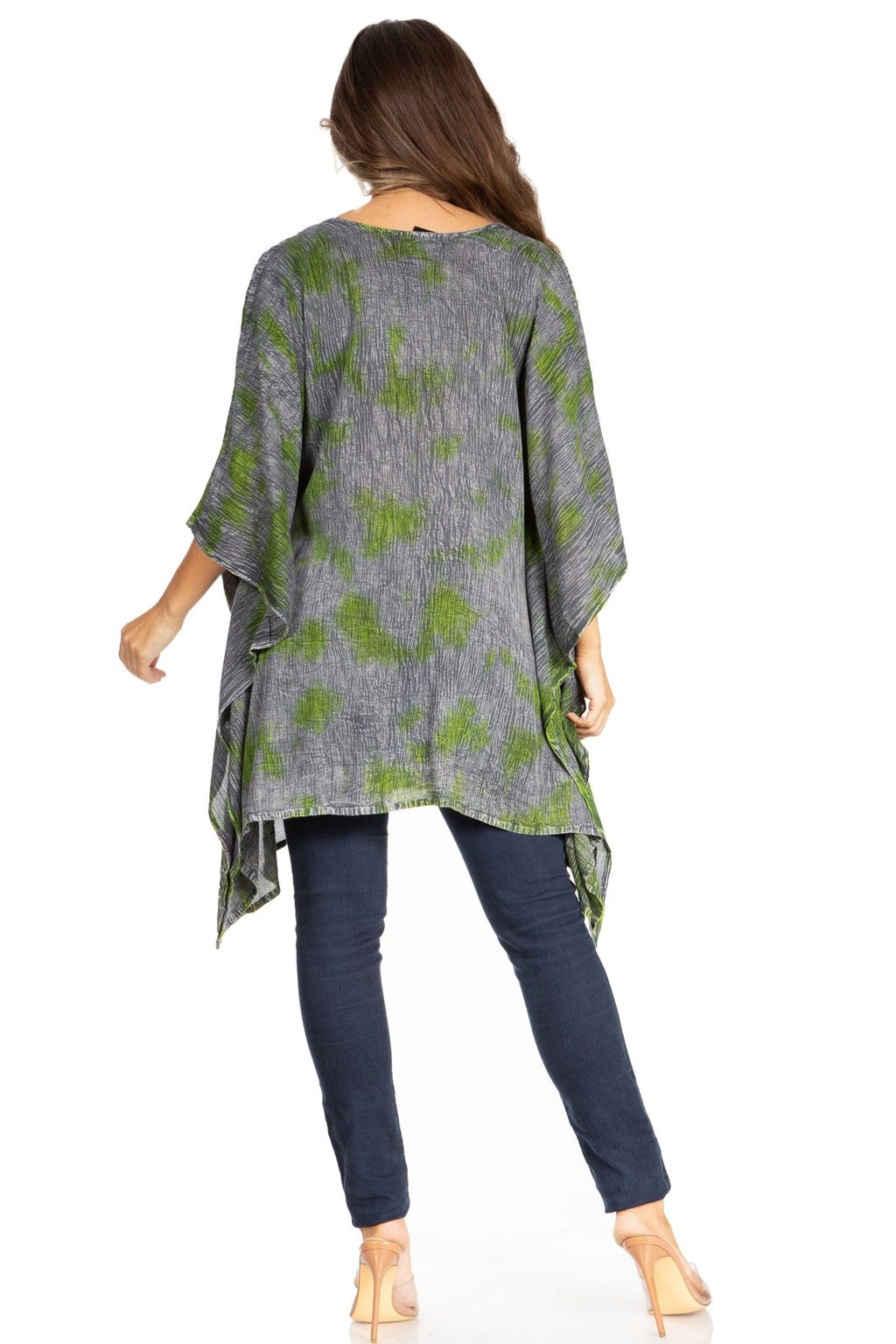Sakkas Adalwin Third Tie Dye Desert Sun Circle Ponch Tunic Top Blouse W/Embroidery tops La Vie Bien Sakkas Adalwin Third Tie Dye Desert Sun Circle Ponch Tunic Top Blouse W/Embroidery