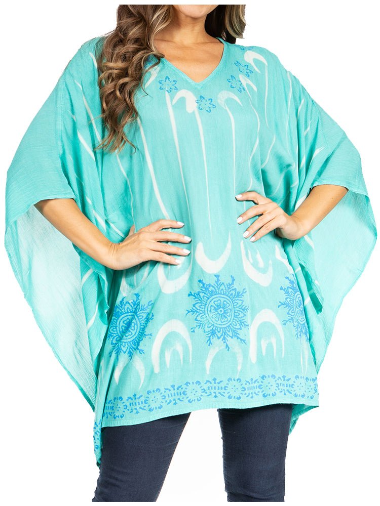 Sakkas Adalwin Third Tie Dye Desert Sun Circle Ponch Tunic Top Blouse W/Embroidery tops La Vie Bien Sakkas Adalwin Third Tie Dye Desert Sun Circle Ponch Tunic Top Blouse W/Embroidery
