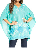 Sakkas Adalwin Third Tie Dye Desert Sun Circle Ponch Tunic Top Blouse W/Embroidery tops La Vie Bien Sakkas Adalwin Third Tie Dye Desert Sun Circle Ponch Tunic Top Blouse W/Embroidery
