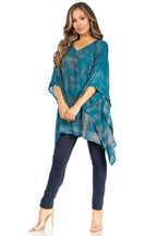 Sakkas Adalwin Third Tie Dye Desert Sun Circle Ponch Tunic Top Blouse W/Embroidery tops La Vie Bien Sakkas Adalwin Third Tie Dye Desert Sun Circle Ponch Tunic Top Blouse W/Embroidery