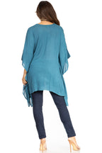 Sakkas Adalwin Third Tie Dye Desert Sun Circle Ponch Tunic Top Blouse W/Embroidery tops La Vie Bien Sakkas Adalwin Third Tie Dye Desert Sun Circle Ponch Tunic Top Blouse W/Embroidery