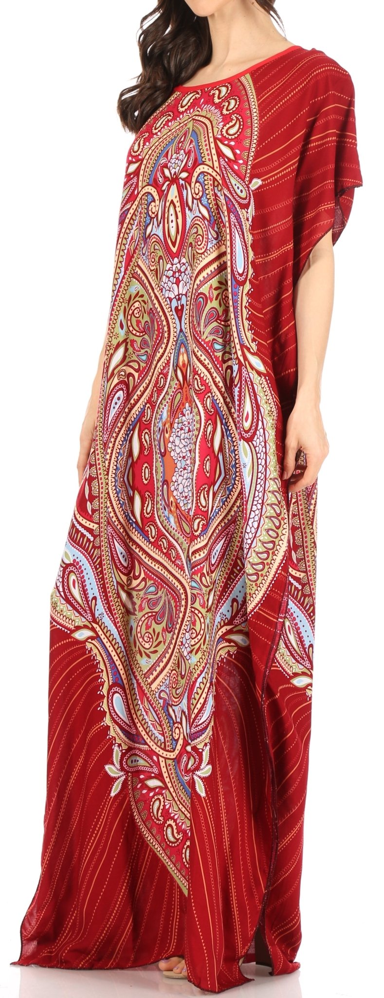 Sakkas Aggy Womens Dashiki African Print Caftan Dress Maxi Boho Hippie Colorful dresses La Vie Bien Sakkas Aggy Womens Dashiki African Print Caftan Dress Maxi Boho Hippie Colorful