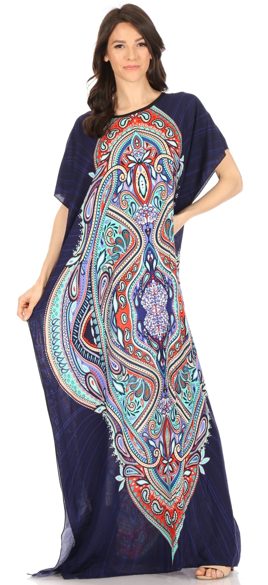 Sakkas Aggy Womens Dashiki African Print Caftan Dress Maxi Boho Hippie Colorful dresses La Vie Bien Sakkas Aggy Womens Dashiki African Print Caftan Dress Maxi Boho Hippie Colorful
