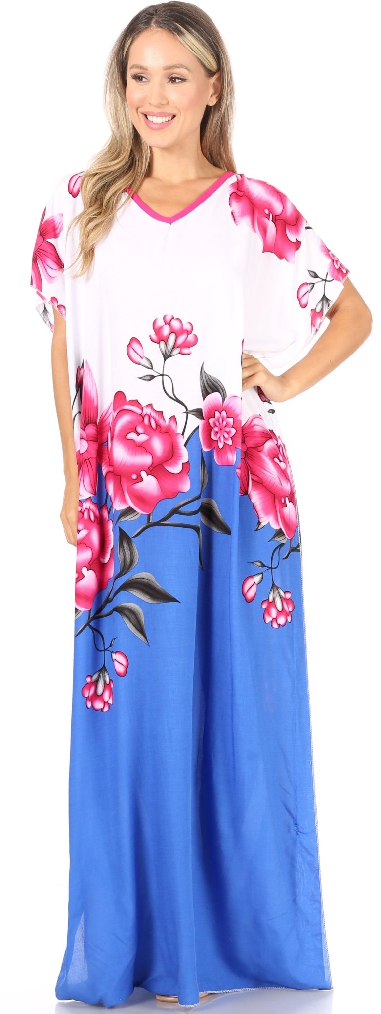 Sakkas Aggy Womens Dashiki African Print Caftan Dress Maxi Boho Hippie Colorful dresses La Vie Bien Sakkas Aggy Womens Dashiki African Print Caftan Dress Maxi Boho Hippie Colorful
