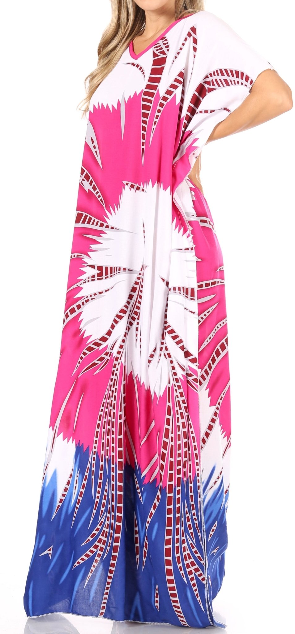 Sakkas Aggy Womens Dashiki African Print Caftan Dress Maxi Boho Hippie Colorful dresses La Vie Bien Sakkas Aggy Womens Dashiki African Print Caftan Dress Maxi Boho Hippie Colorful