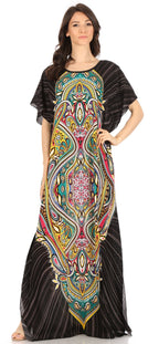 Sakkas Aggy Womens Dashiki African Print Caftan Dress Maxi Boho Hippie Colorful dresses La Vie Bien Sakkas Aggy Womens Dashiki African Print Caftan Dress Maxi Boho Hippie Colorful